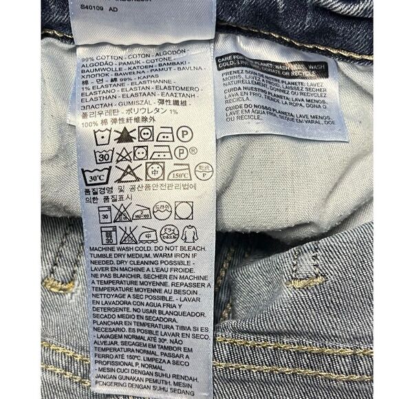 Levi 518 Jeans Womens 31x32 Superlow Blue Dark Wash Denim Mid Rise Y2K‎ Vintage - Picture 7 of 11